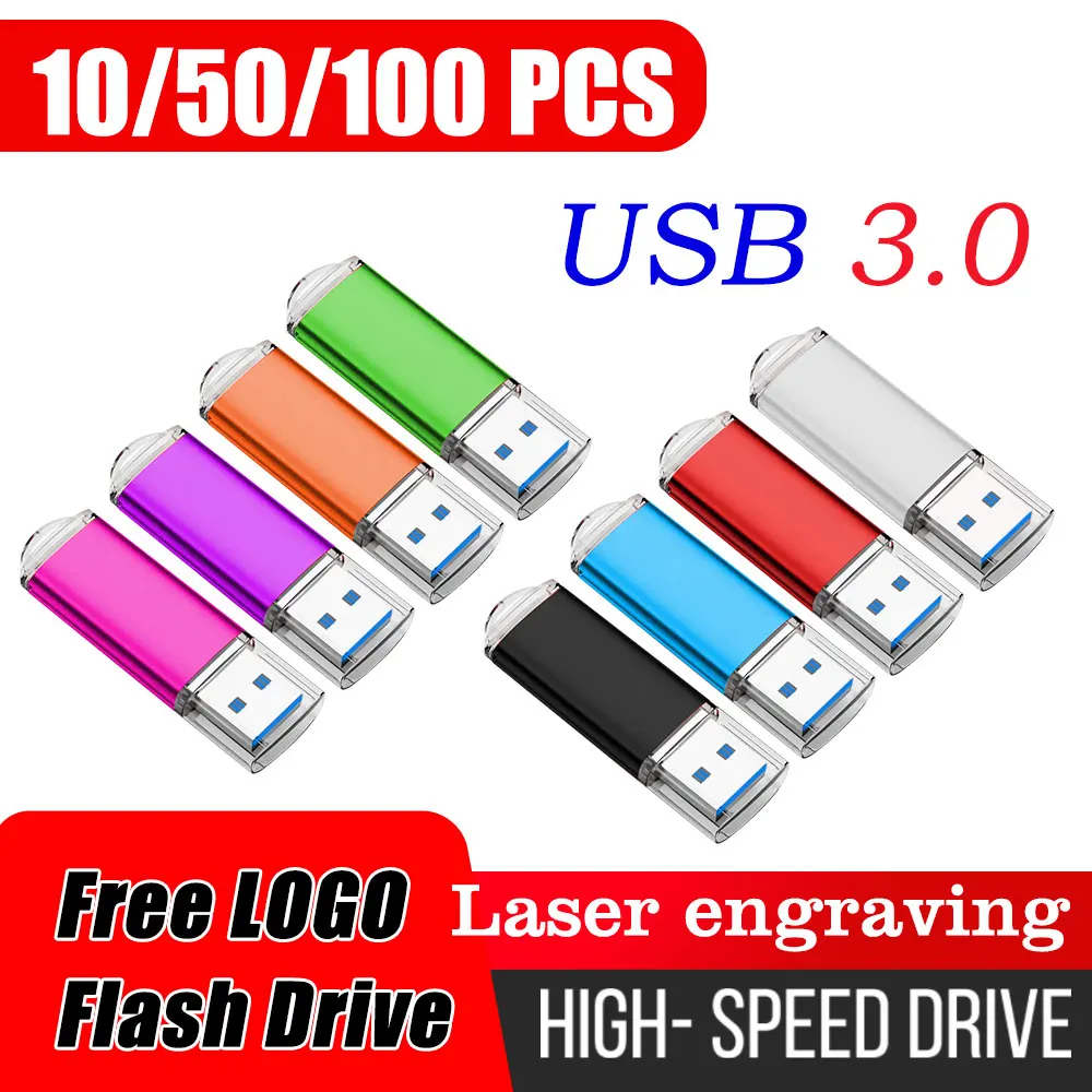 

10/50/100 шт./лот заводская цена USB 3,0 флешка 8 ГБ 16 ГБ USB металлический флэш-накопитель 32 ГБ 64 ГБ USB-накопитель Бесплатные подарки с индивидуальным логотипом