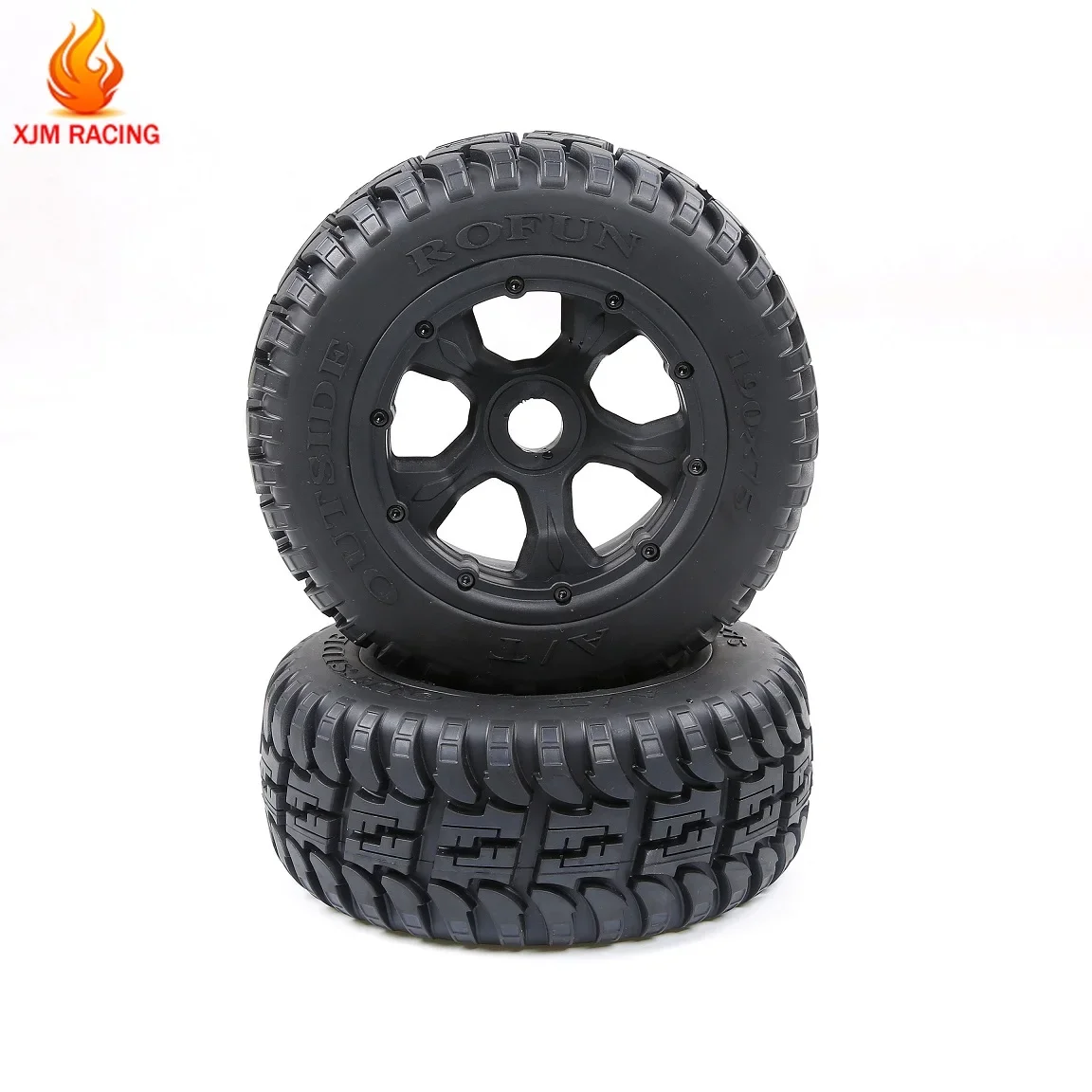 Front or Rear Wheel Tyre X 2pcs Assembly Kit for 1/5 Hpi Rofun Rovan Km Mcd Gtb Racing Baja 5T 5sc Truck Rc Car Parts