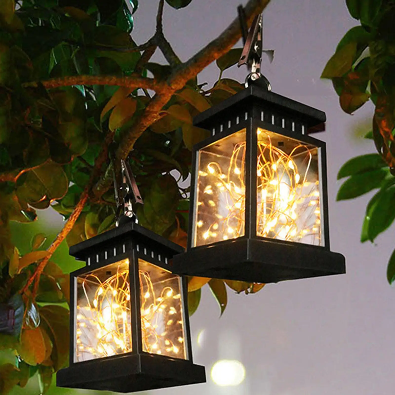 Retro Solar Candle Lantern Outdoor Waterproof LED Garden Light for Yard Tree Hanging Decor Patio Tabletop Walkway Halloween