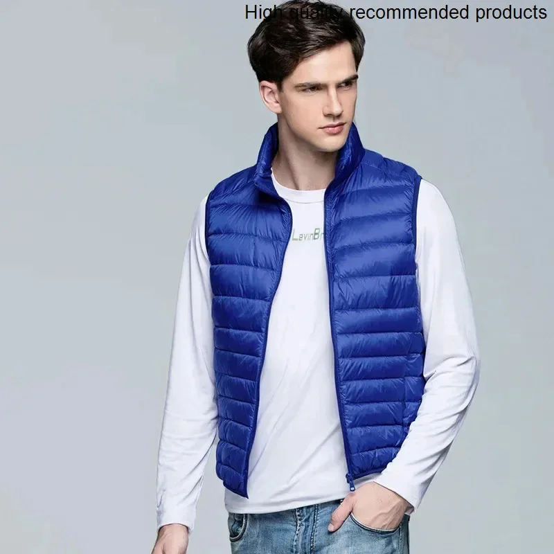 men's 2025 new down vest autumn and winter thin down jacket youth large size waistcoat couple vest
