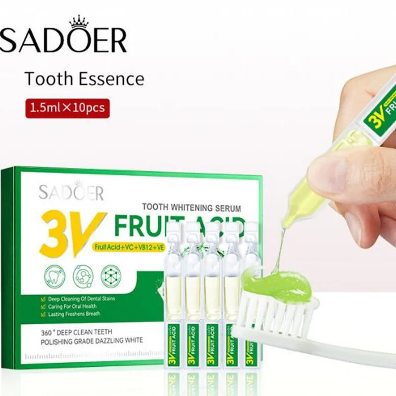 10Pcs Teeth Whitening Serum Teeth Cleaning Essence Tooth Stains Removes Mouth Odor Teeth Brightening