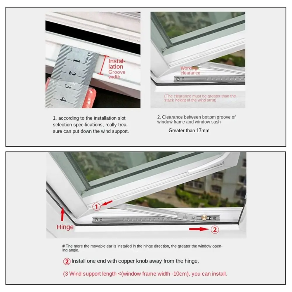 Stainless Steel Window Support Gusset Fixed Angle Controller Window Restrictor Brace Stopper Hardware Children Safety Lock