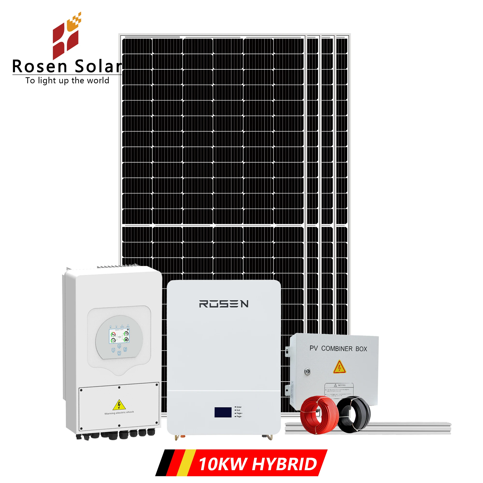 Hybrid Solar Power System 10kw 12kw 15kw 20kw Grid Tied Hybrid System