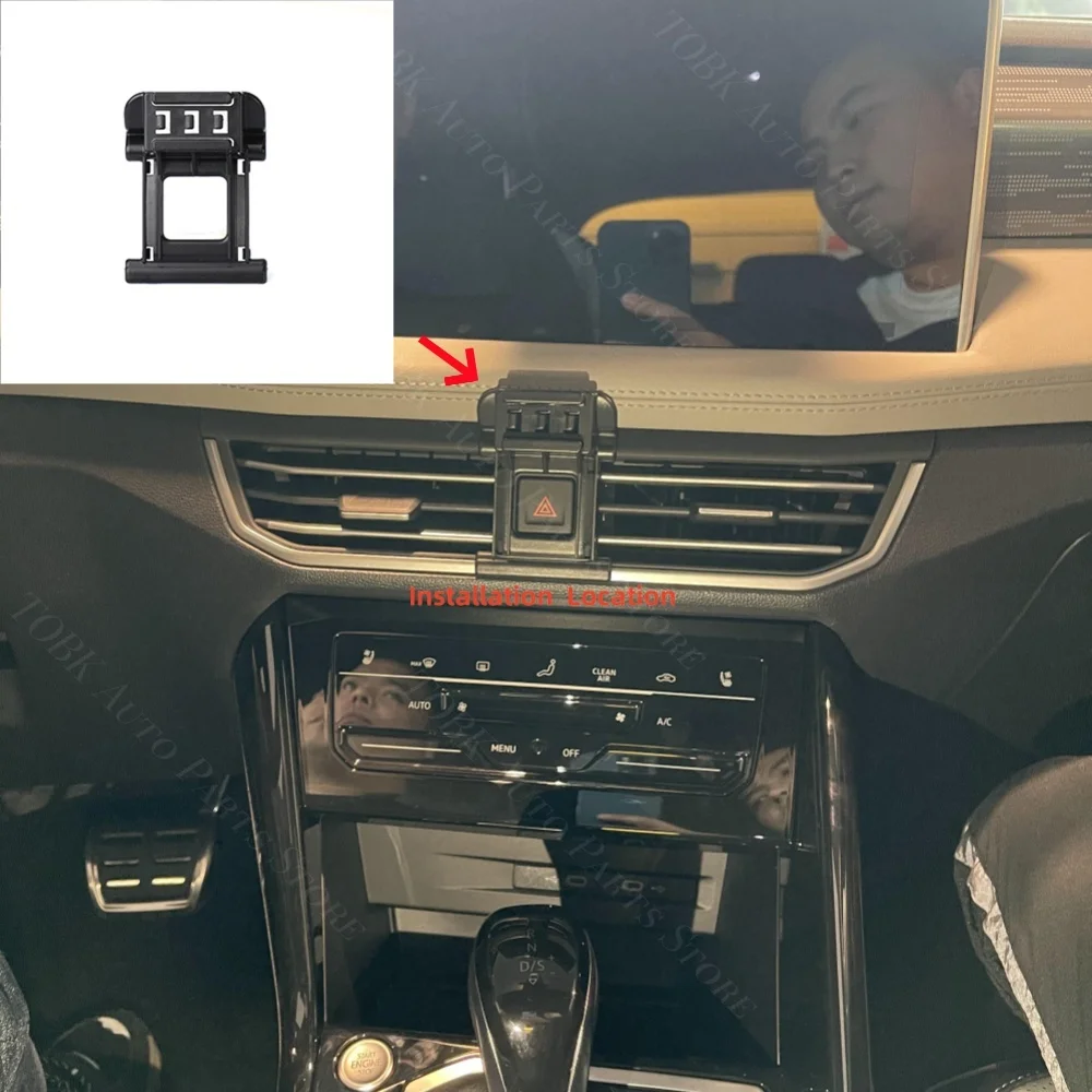 حامل هاتف السيارة المغناطيسي قاعدة كتيفة ثابتة خاصة ل Volkswagen VW Tayron X 2023 2024 حامل شحن لاسلكي MagSafe Mount