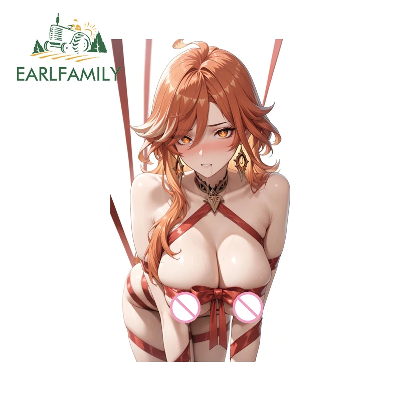 

EARLFAMILY Genshin Impact Naughty Knot BOOBS NSFW автомобильные наклейки и наклейки привлекательная наклейка водонепроницаемые гоночные аксессуары декор