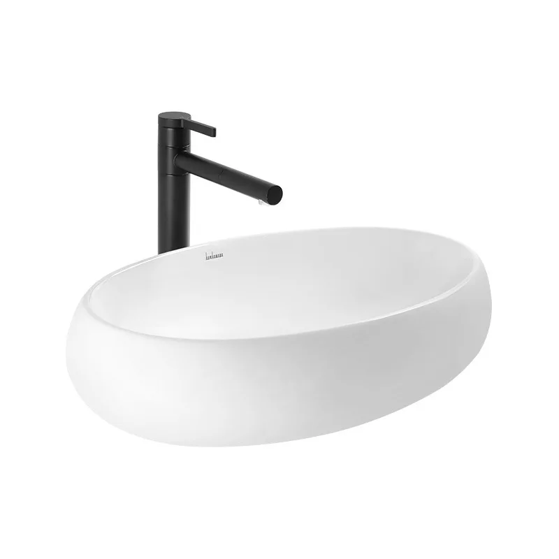 

Керамическая овальная раковина-столешница, умывальник для отелей и домашних ванных комнат, простой художественный умывальник