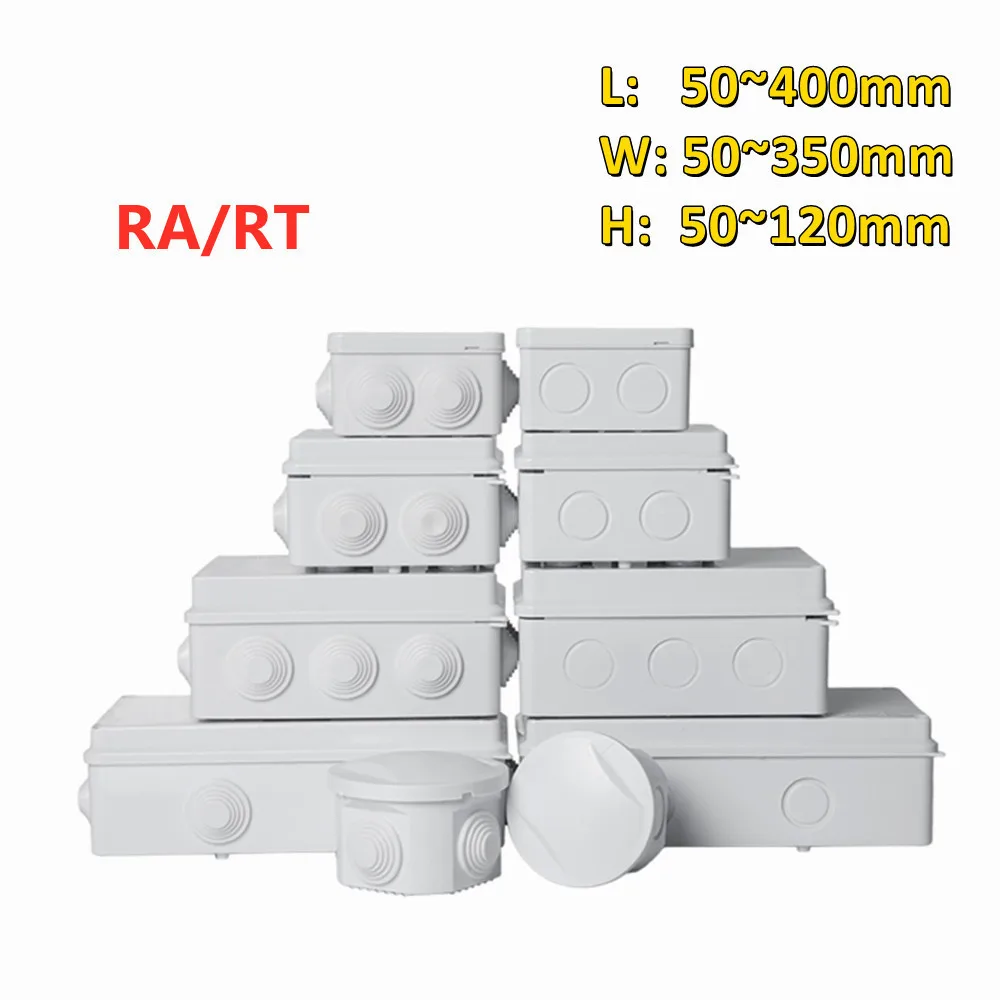 RA RT Wholesale ABS Plastic IP65 IP55 Waterproof Junction Box DIY Outdoor Electrical Connection Box Cable Branch Box