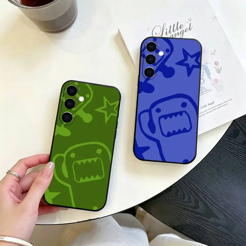 Cartoon Cute D-Domo kun gift Phone Case For Samsung Galaxy A73,A72,A71,A70,A53,A52,A51,Soft Silicone Black Cover