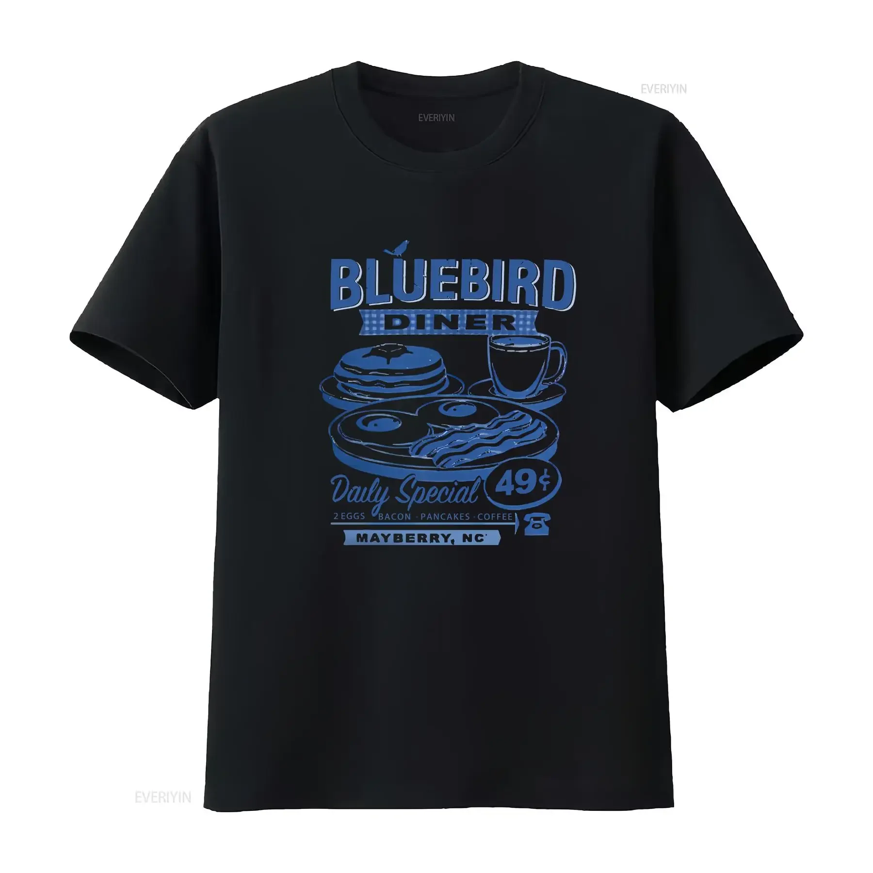 Andy Griffith Show T shirt Bluebird Diner Barney Fife Mayberry Juanita Classic TV Nostalgic vintage Washed Unisex fashion homme