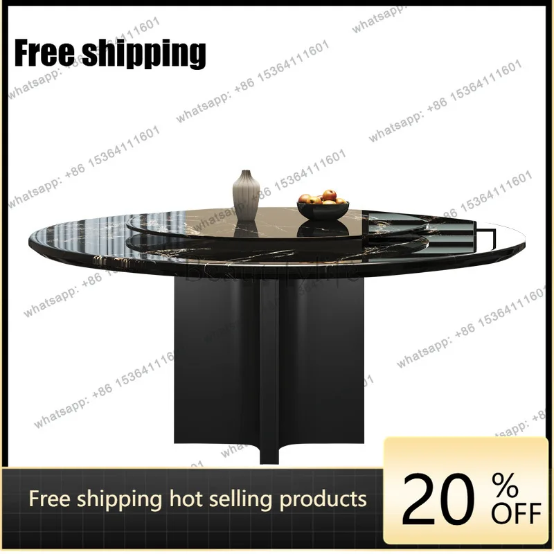 YJ Italian light luxury marble dining table modern simple small apartment high-end round dining table