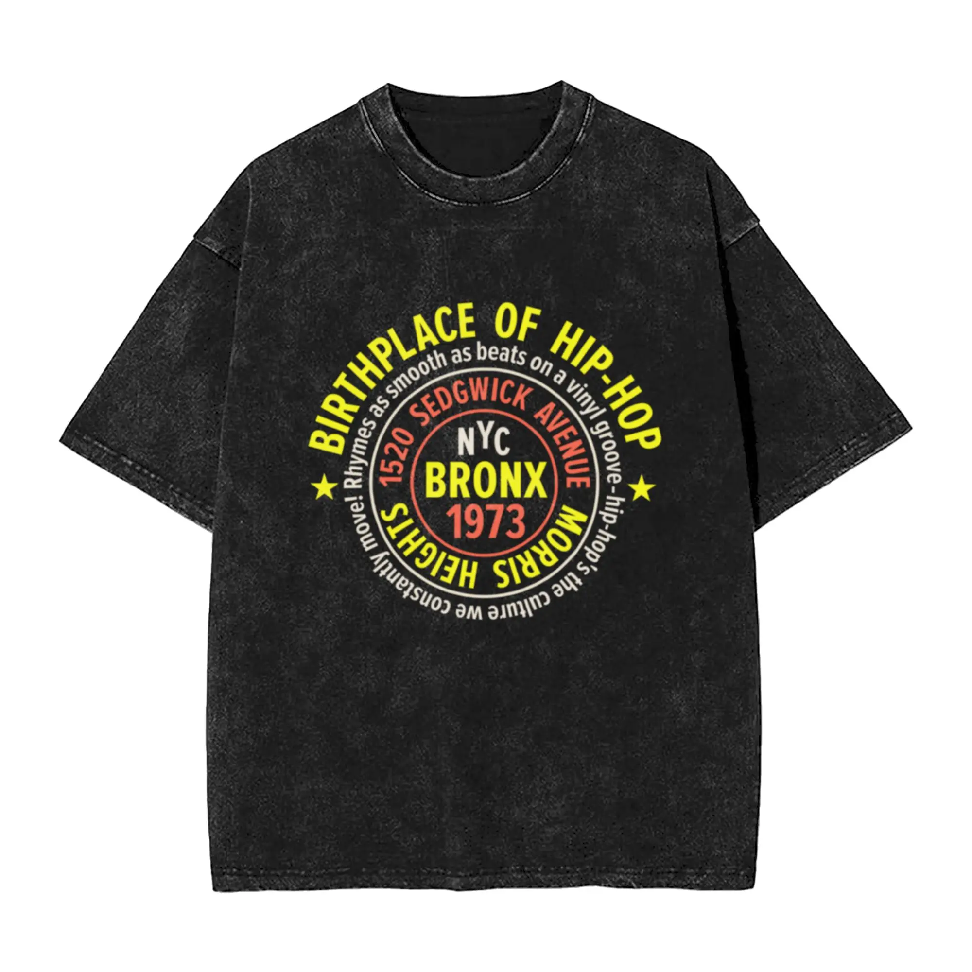 Bronx Hip-Hop - Celebrating 50 Years of Rhymes and Rhythms Classic Chic A Vintage Oversized Cotton T-Shirts