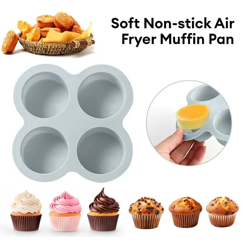 1PC Reusable Silicone Air Fryer Egg Mold Non-Stick Cupcake Molds for Air Fryer Toaster Oven, Air Fryer Accessories for Baking