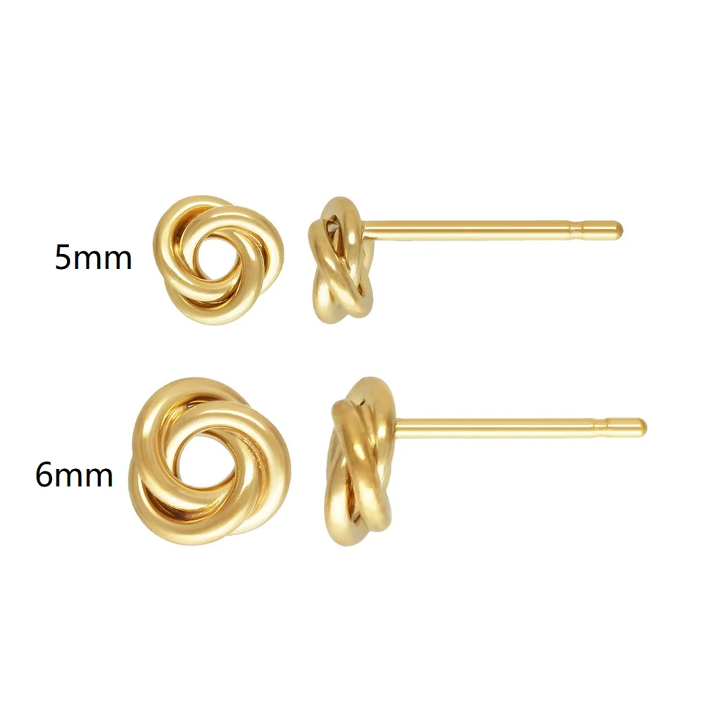 

14K Gold Filled Love Knot Post Earring 5mm 6mm w/ Backs for Jewelry Making