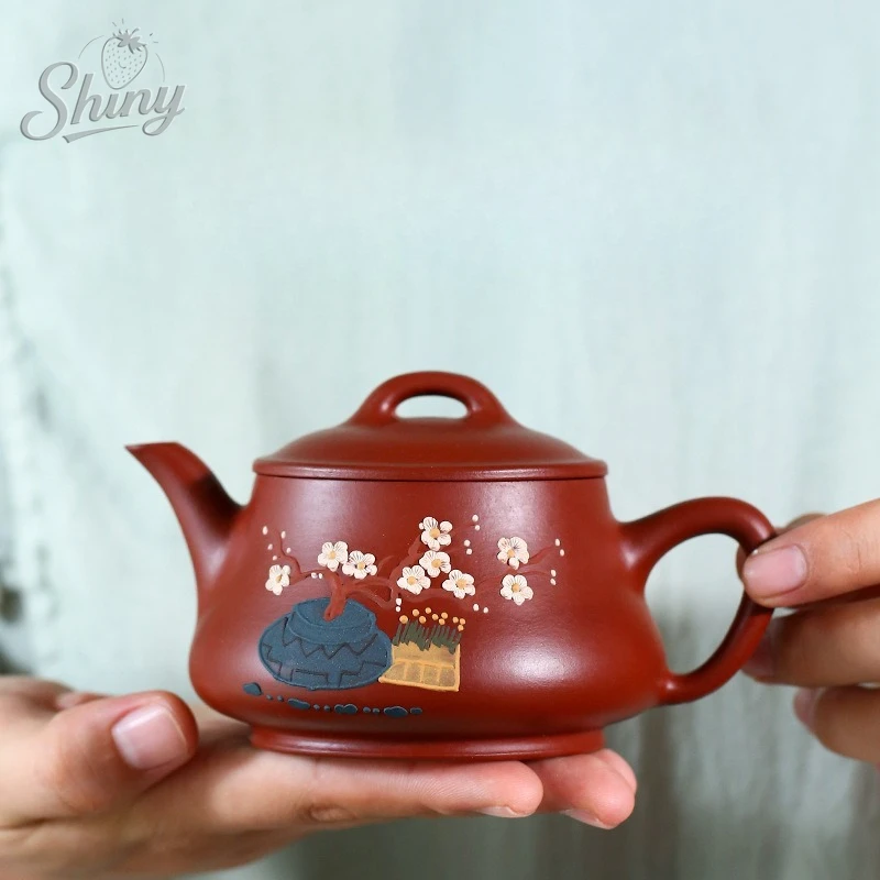 

A Master of Purple Clay Teapots Hand-painted Plum Blossoms Original Da Hong Pao Comfortable Household Tea Brewing Set
