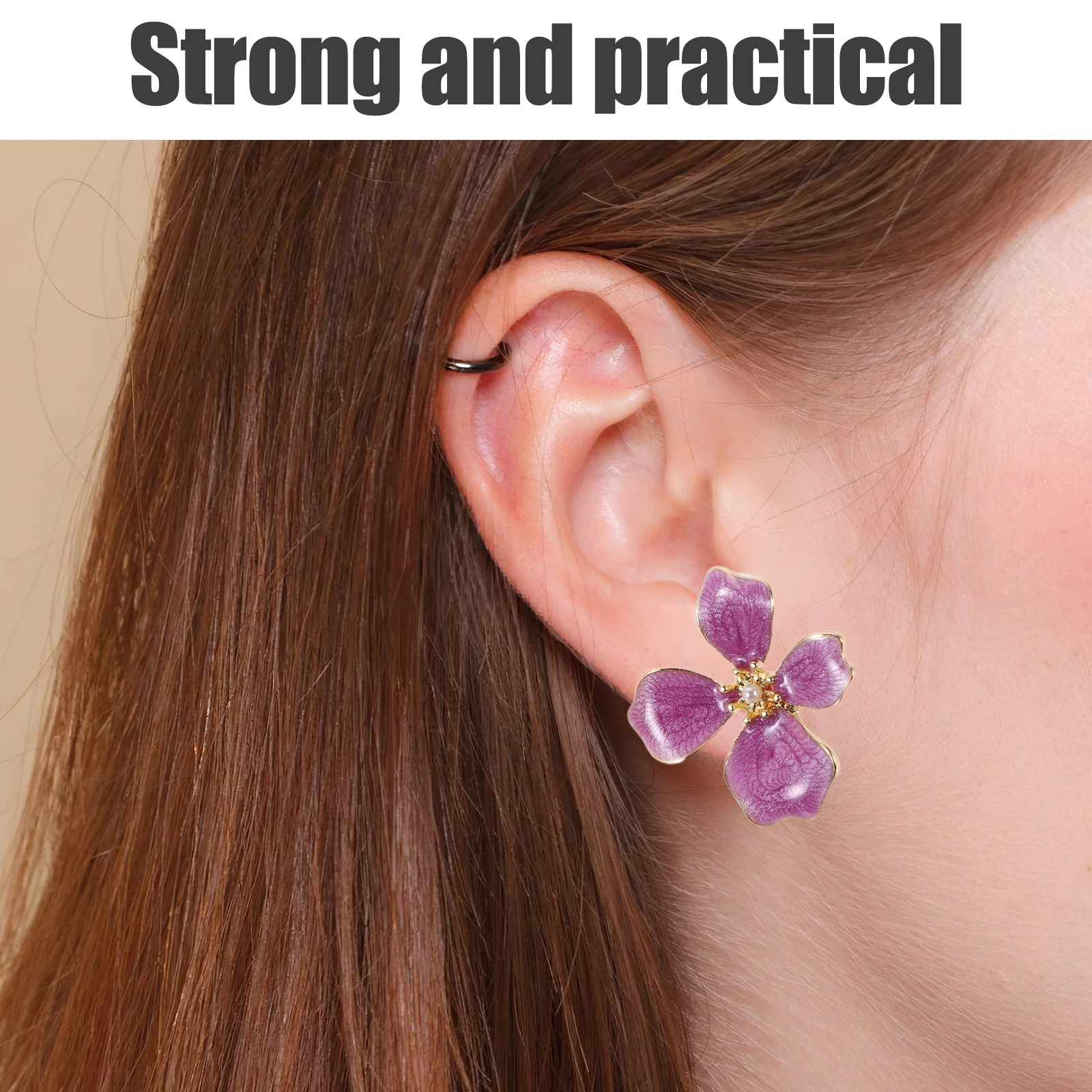 

1Pair Floral Earrings Soft Purple Delicate Design Sophisticated Ear Jewelry Ideal Gift for Special Occasions