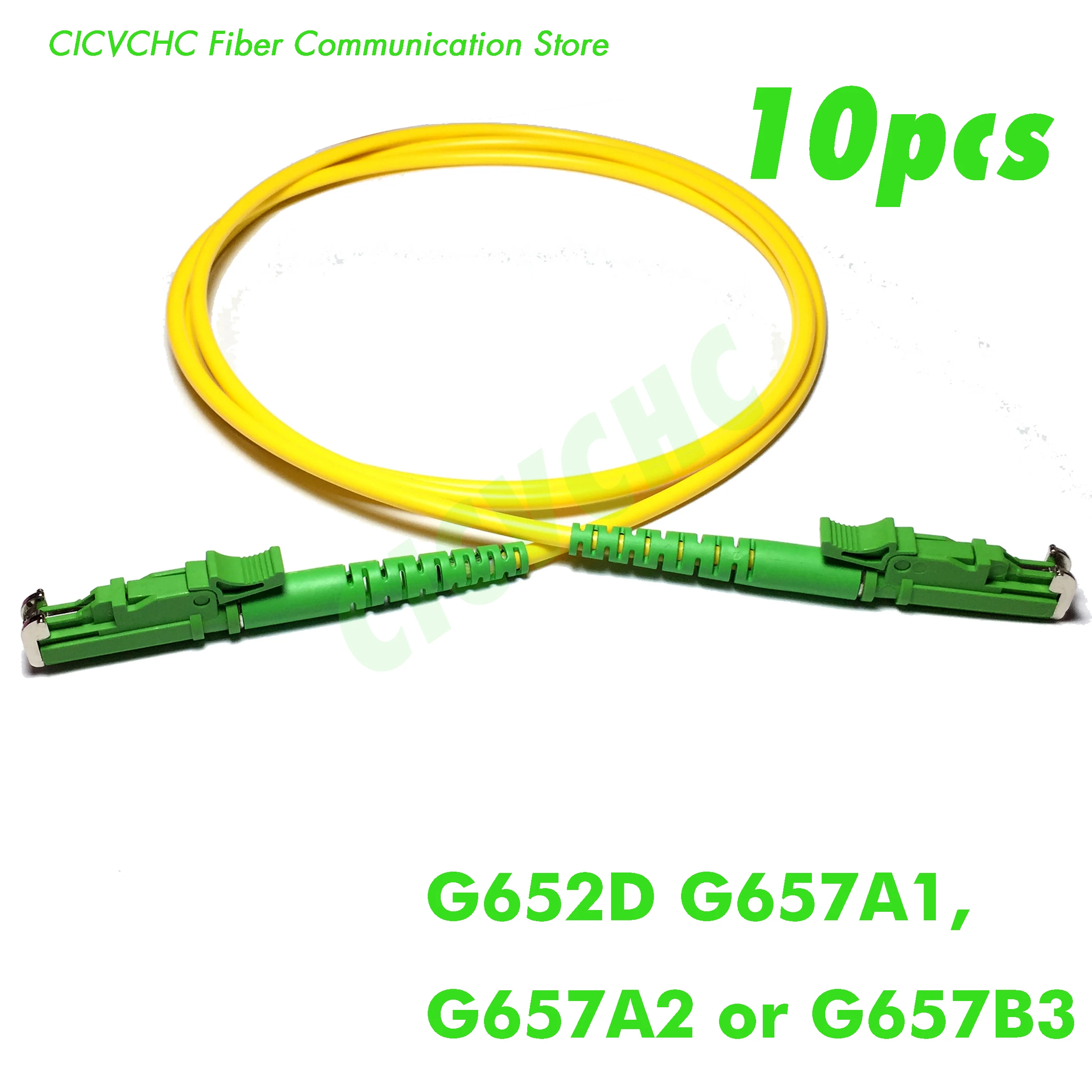 10pcs LSH(E2000)/APC-LSH(E2000)/APC Fiber Patchcord-SM(9/125) G657B3, G657A2, G657A1 or G652D-1m, 2m or 5m-3.0mm Cable Jumper