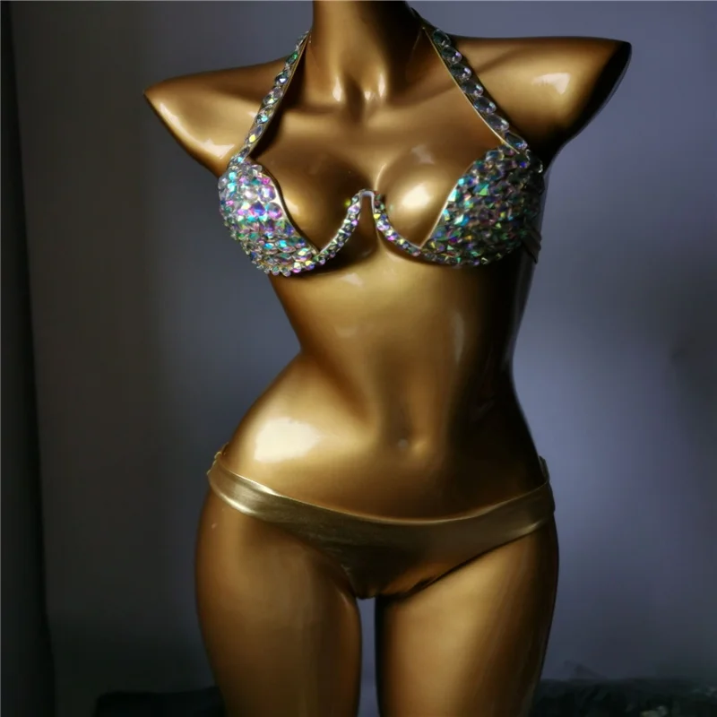 

2022 venus vacation new style diamond bikini set lace sexy women hollow out bikini set crystal bathing suit bling stones swim