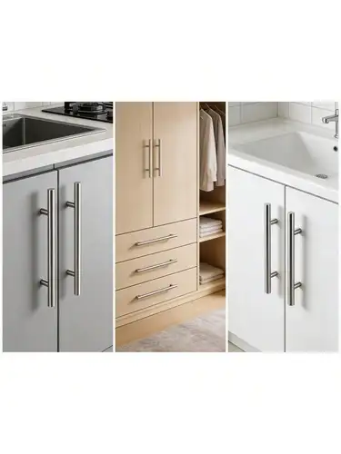 Imagen 2 del producto Paquete de 30 tiradores de gabinete plateados de varios tamaños con tornillos de montaje, ajuste Universal para gabinetes de cocina, tocadores de baño, dormitorio Dr