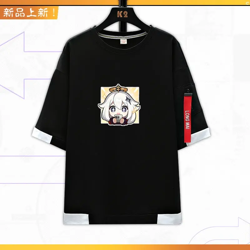 Neues Spiel Genshin Impact Paimon T-Shirt Frauen Kawaii Tops klassische Spiele Charakter Grafik druck Tops Cartoon Streetwear T-Shirt