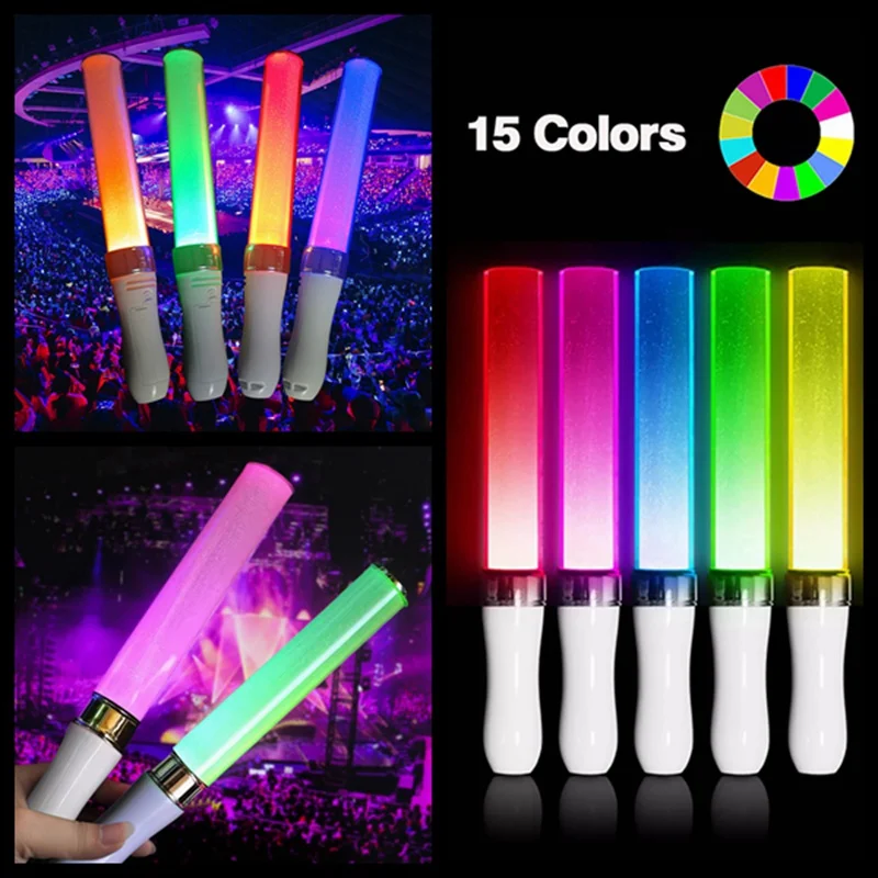 15 Colors Lightstick Kpop Light Glow Stick Luminous Concert Light Stick Warning Flash Stick Idol Concert Party Glowing Props