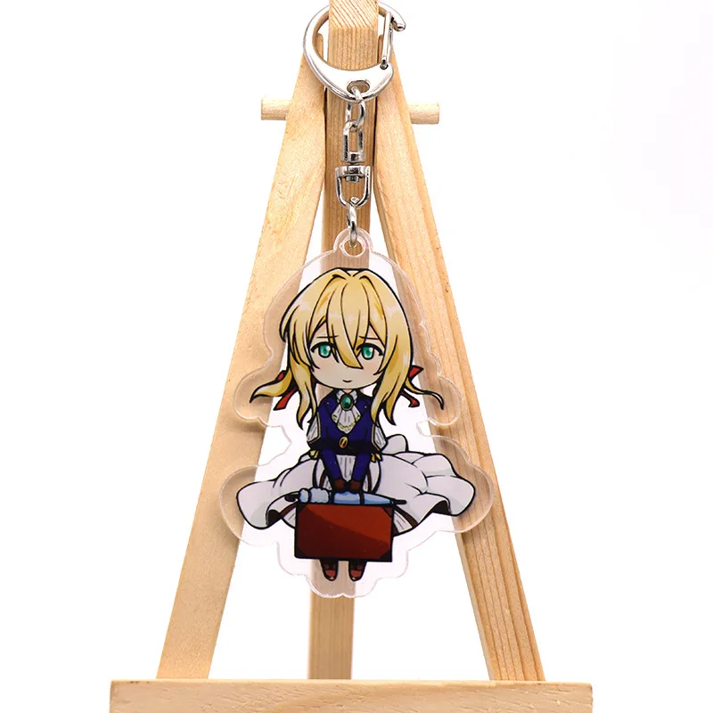 6CM Japan Anime Violet Evergarden Figures Violet Evergarden Acrylic Keychains Cute Bag Pendant Decor Toy Fans Collection Gift