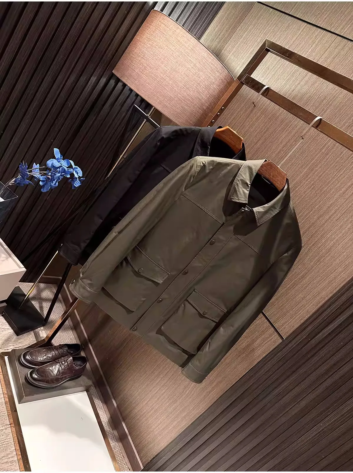 Spring new men's versatile solid color high-end lapel jacket