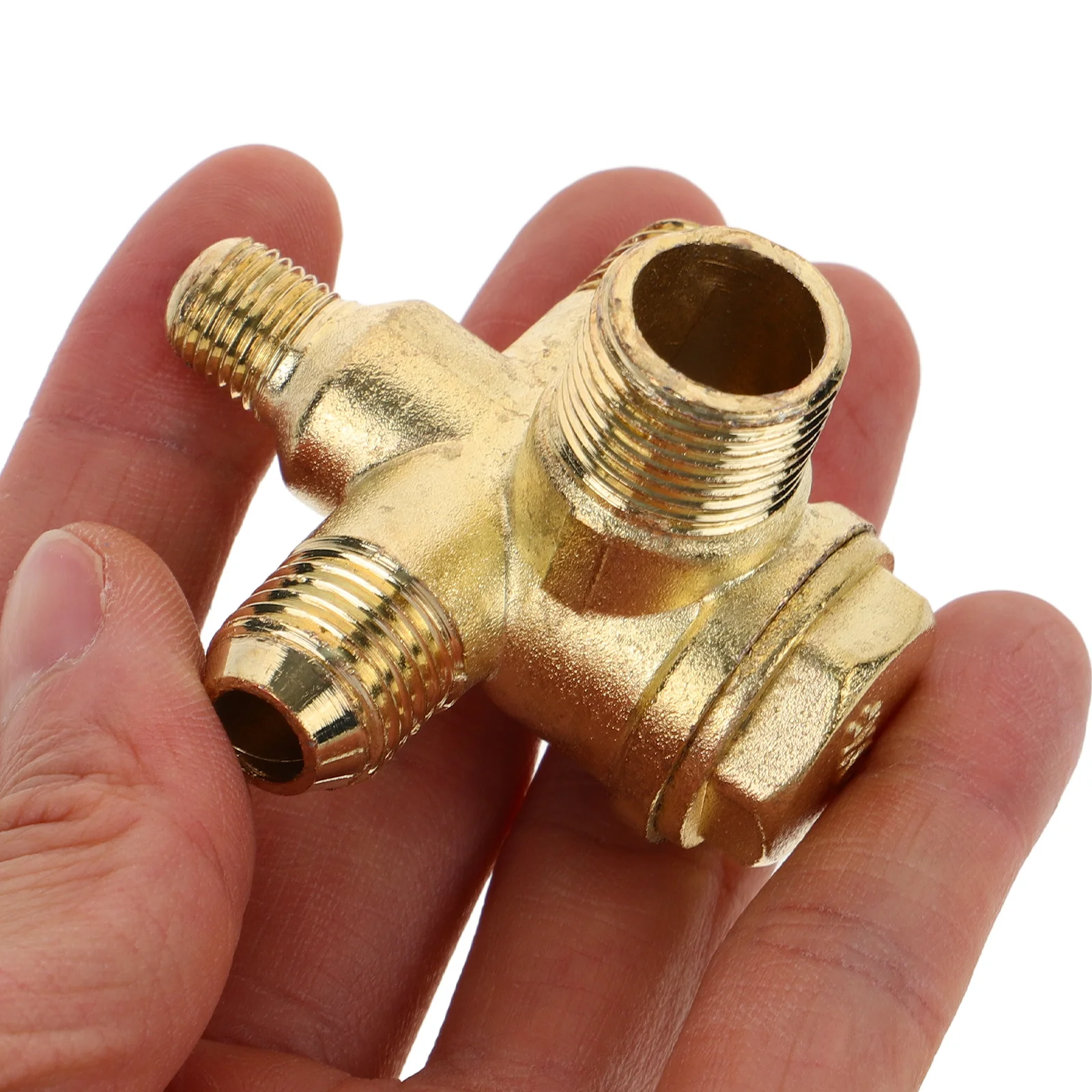 

Double Tube Check Valve For Air Compressor Threaded Non-Return Connector Pneumatic Tool Safety Fitting Replacement