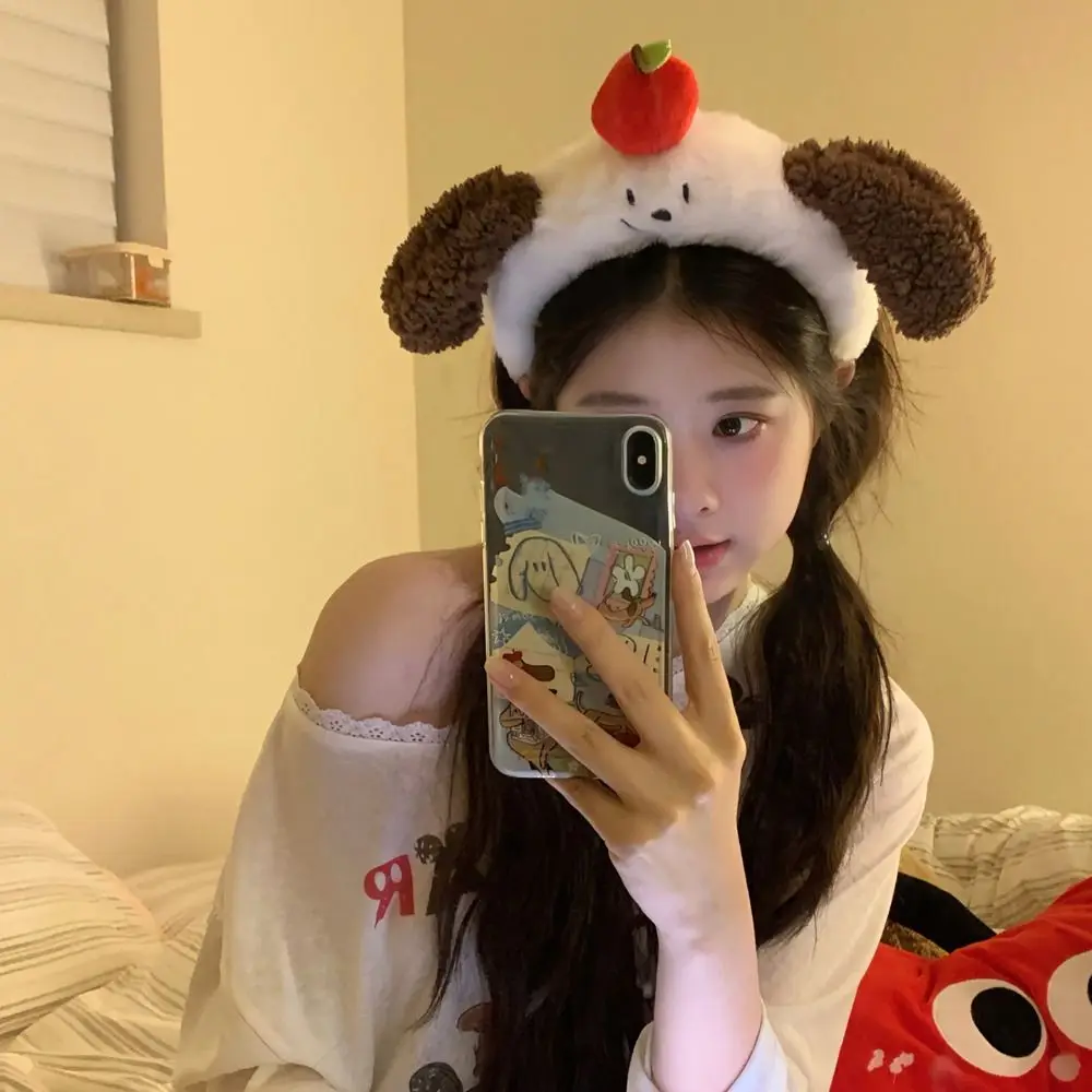 

Sweet Puppy Ear Cartoon Headband Dog Animals Fluffy Headband Korean Style Cute Face Wash Headband Children