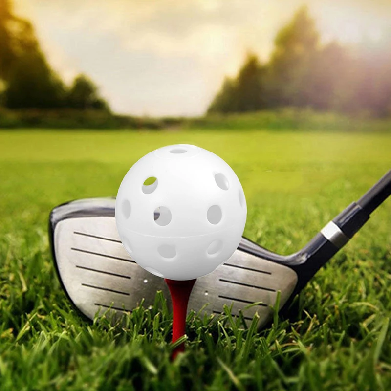 10Pcs Practice Golf Balls Hollow Plastic Golf Training Balls Colored Airflow Golf Balls Swing Practice Driving Range PE Toy Ball