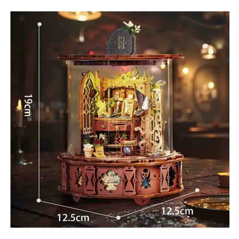 

DIY 360° Doll House Magic Music Box Miniature Furniture 3D Assembly Dollhouse Cas Toys for Children Girls Birthday Gifts 2014