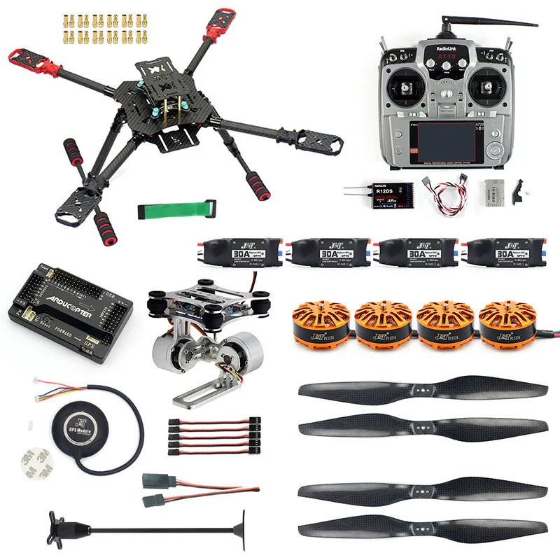 460 quadcopter folding frame APM flight control GPS with gimbal AT10II remote control drone DIY parts