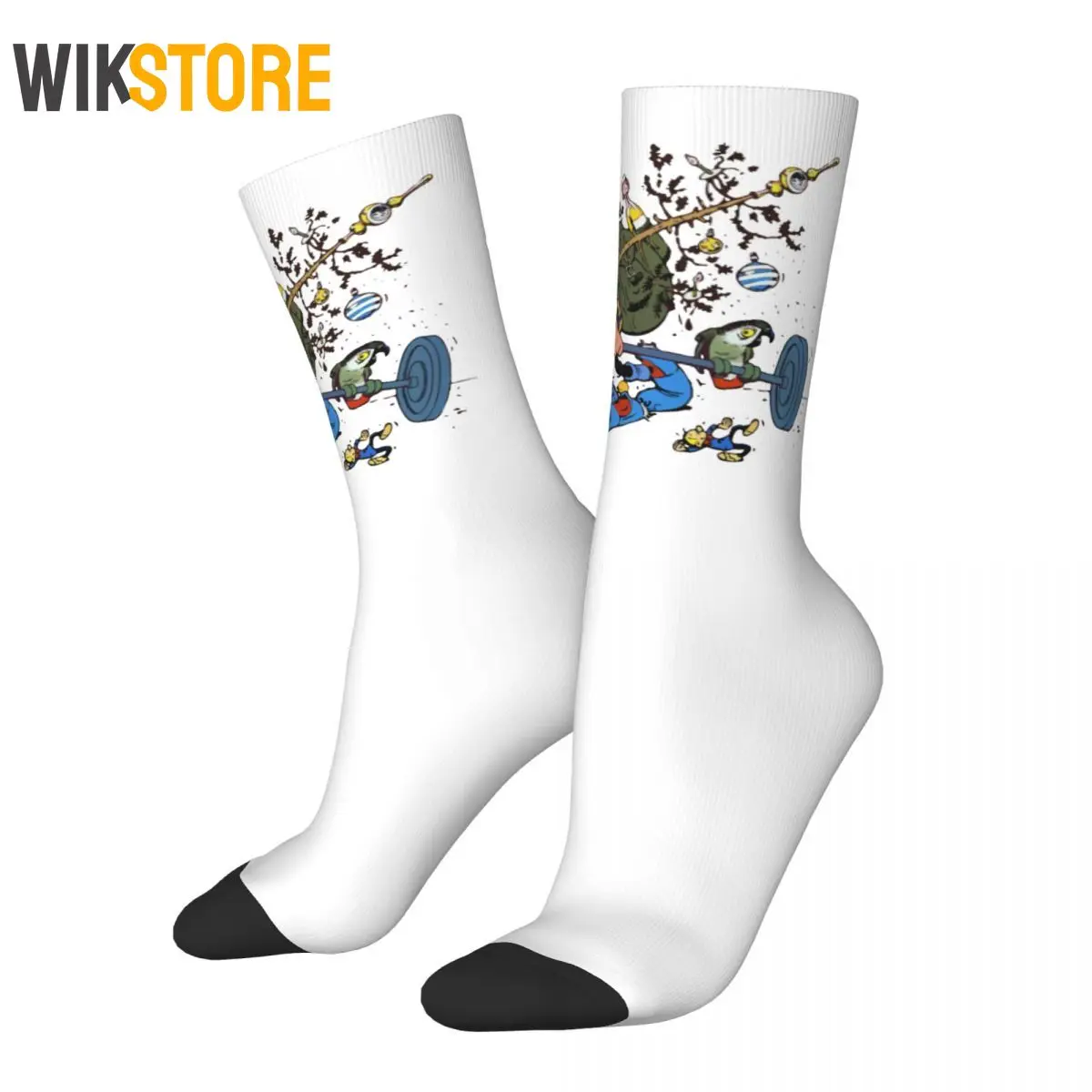 Gaston Lagaffe With Dead Christmas Tree Gomer Goof Men Women Funny Happy Socks Spring Summer Autumn Winter Breathable Cute Sock