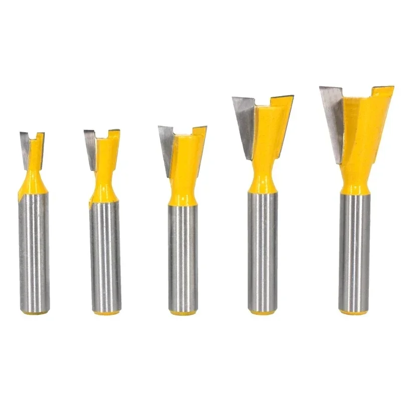 5pcs 8mm Shank Dovetail Joint Router Bits Set 14 Degree Woodworking Engraving Bit Milling Cutter for Wood MC02221