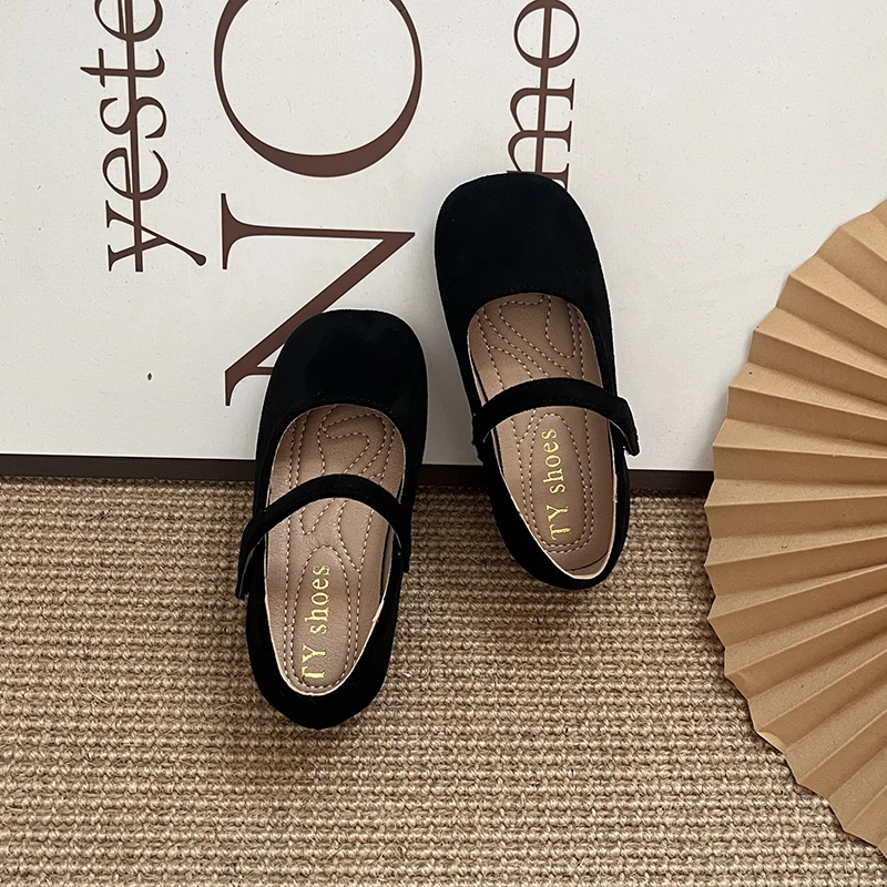 Spring Girl's Casual Shoes Round Toe Hook-loop Shallow Chic Kid's Flat Shoe Solid Colors Anti-slip Daily All-match Children Shoe