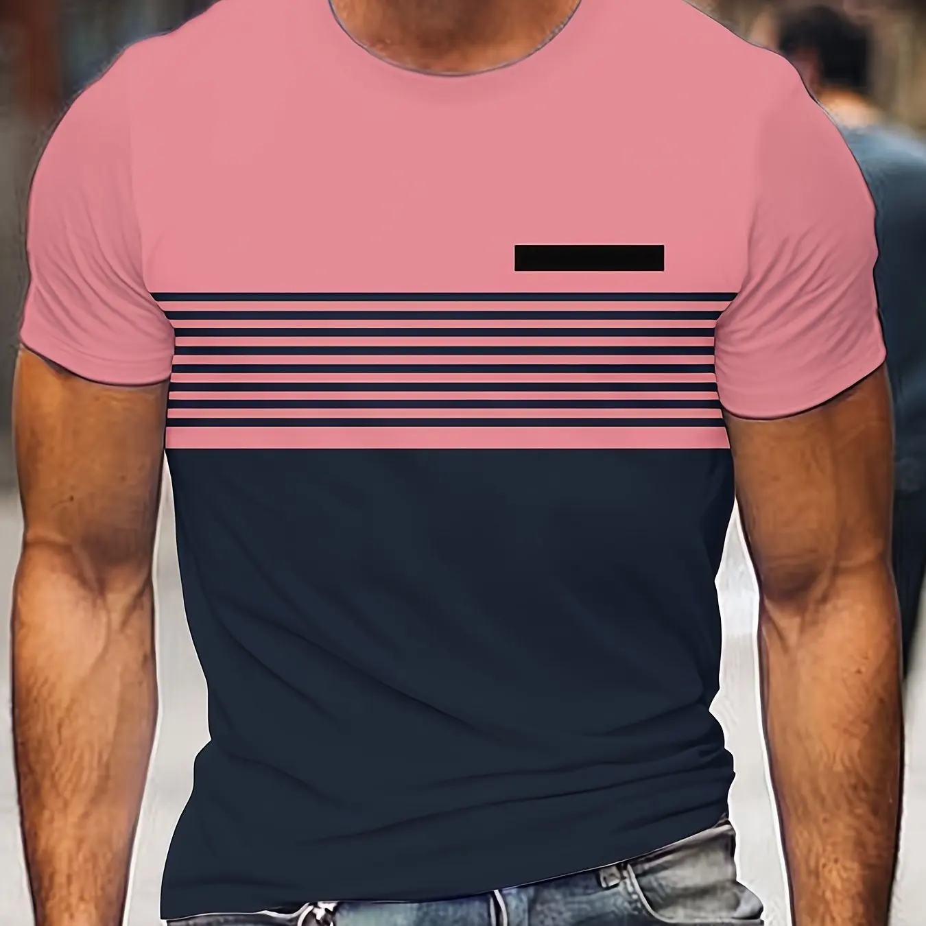 

Mens T Shirt Summer Fashion 3D Striped Print Simplicity Short Sleeve Street Style Oversize Male T-Shirts Clothing Unisex Tops