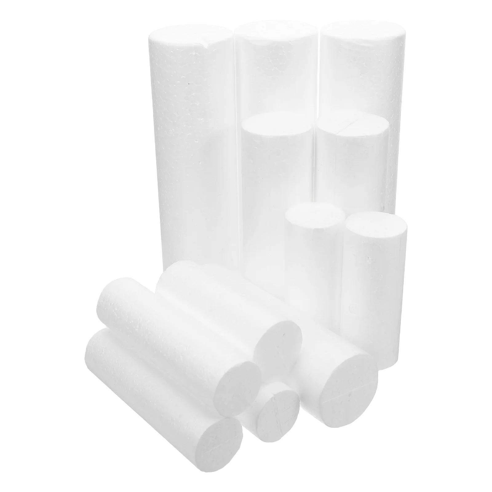 

12Pcs Foam Cylinders White Craft Foam Tubes for DIY Christmas Decor Modeling Projects Holiday Ornament Supplies