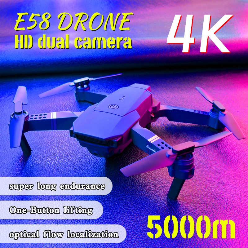 Drone E88/E58 4k Wide-angle HD Camera WiFi FPV Height Hold Foldable RC Quadrotor Helicopter Dual Camera Children\'s Toys