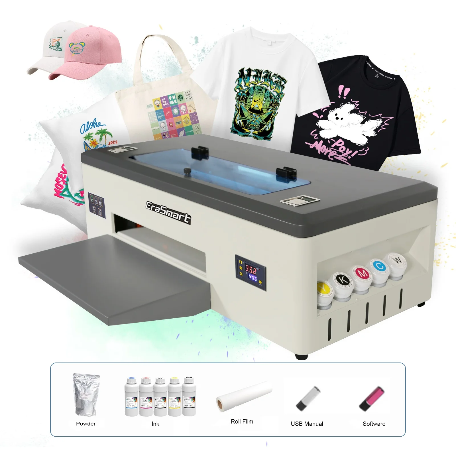 Impresora A3 30cm 1390 DTF, máquina de impresión por transferencia directa de película, Impresora A3 con alimentador en rollo, impresora de camisetas para todos los textiles