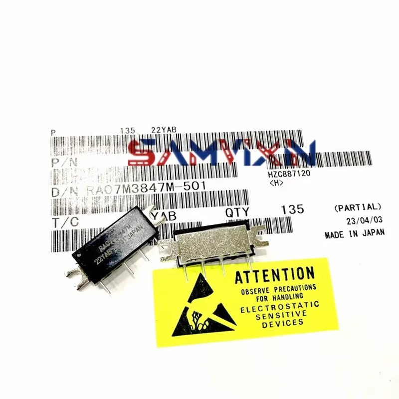 RA07M3847M (1piece) RF Amplifier, MOSFET Module, 378 to 470MHz, 7W, 7.2V, H46S package, Silicon 100% Original New In Stock