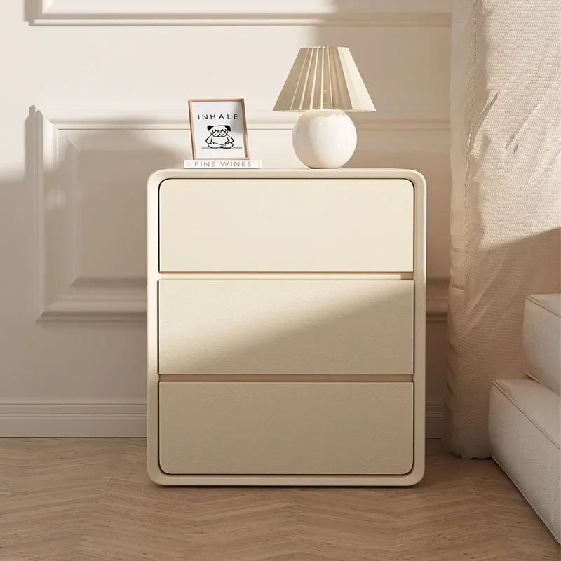 Indoor Modern Bedside Cabinet Luxury Bedroom Cream Wind Good-looking Bedside Table Simple French Pink Muebles Home Furniture