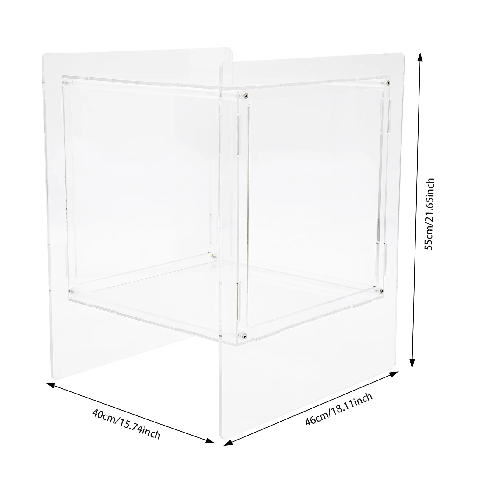 طاولة نهاية طاولة جانبية من الأكريليك الشفاف لغرفة المعيشة أو غرفة النوم، تصميم حديث وبسيط، عبوة من قطعتين