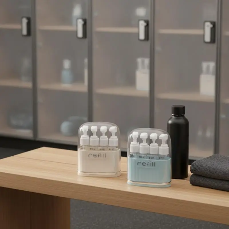 2/4-in-1 Travel Liquid Dispenser Split Bottle System Shampoo Lotion Shower Gel Soap Sub-bottles Press Container For Easy Packin