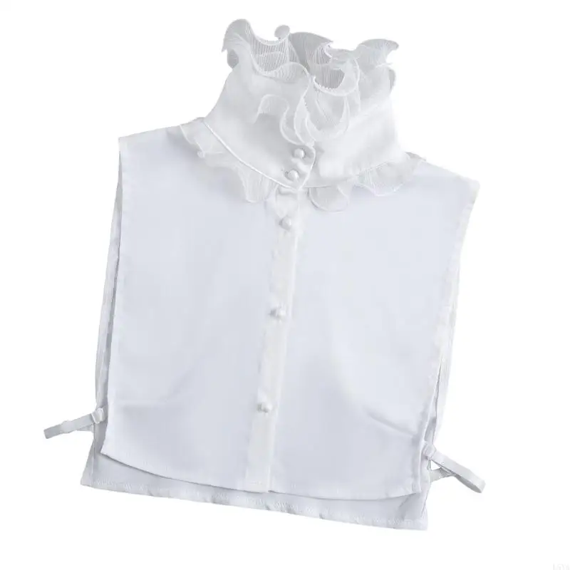 

L5YA Lace Ruffle Faux Collar High Neck Decorative Collar Evening Gowns Accessories