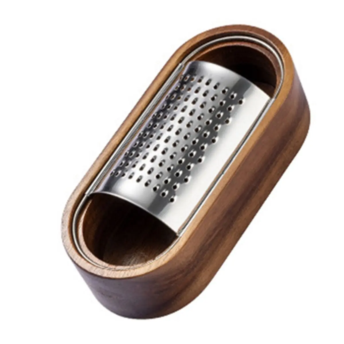 2026 New 1PC-Stainless Steel Cheese Grater, Storage Box Made of Red Sandalwood, Cheese Tool Grater, Slicer