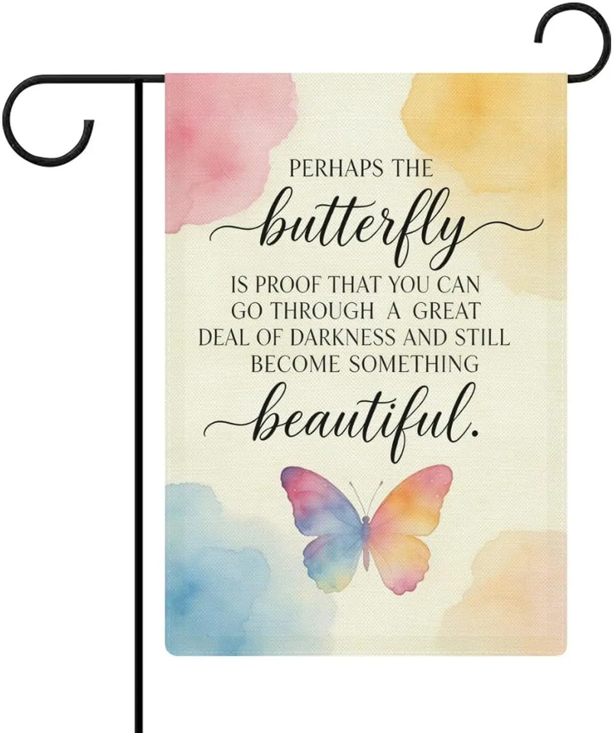 Butterfly’s Journey, Darkness to Light Garden Flag 12 X 18 Inch Double Sided Outside Outdoor Decoration AAS