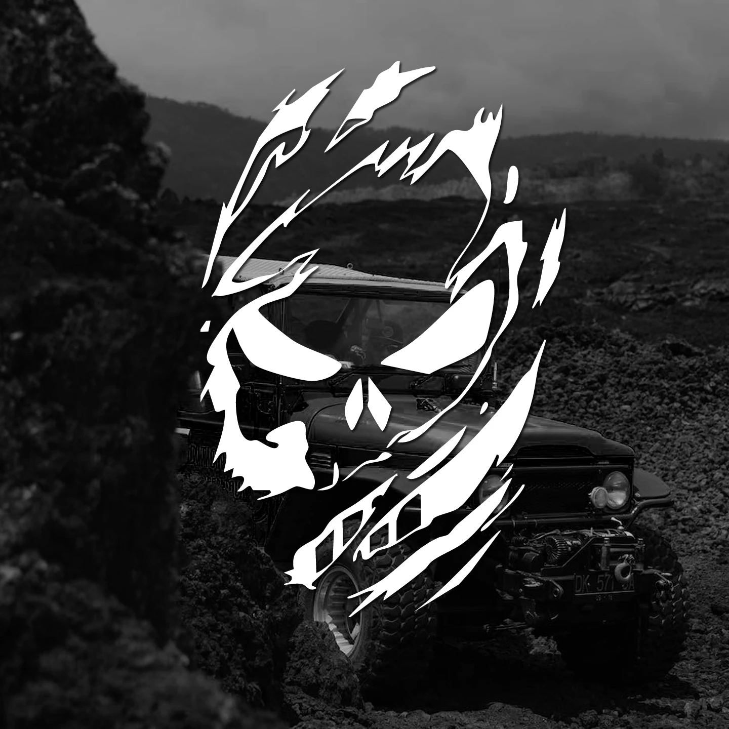 Destroyer Skull Pickup Truck Off-Road Car Door Window Glass Decoration Very Cool Car Motorcycle Sticker