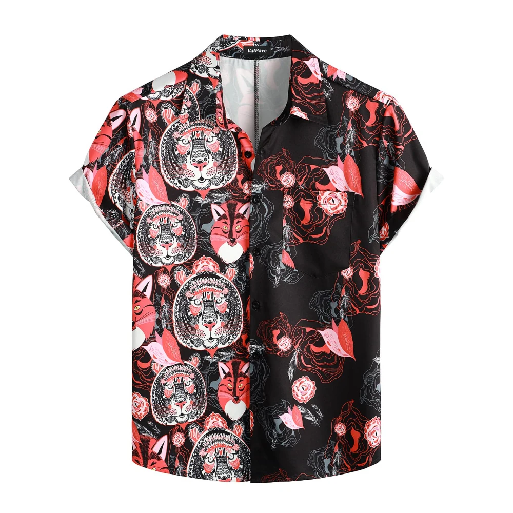 Summer Men's Stripe 3D Print Casual Breathable Hawaiian Shirts Fashion Men Tops Beach Short Sleeve Blouse Vacation Street Shirt