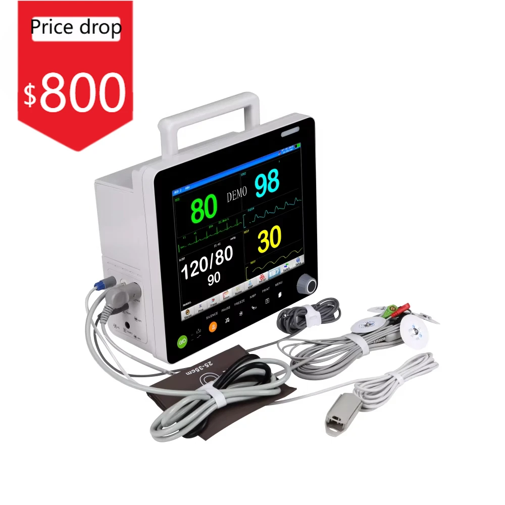 Veterinary Monitor De Signos Vitales Portatil Intensive Care Multipara Ecg Heart Rate Cardiac 15Inch Patient Monitor