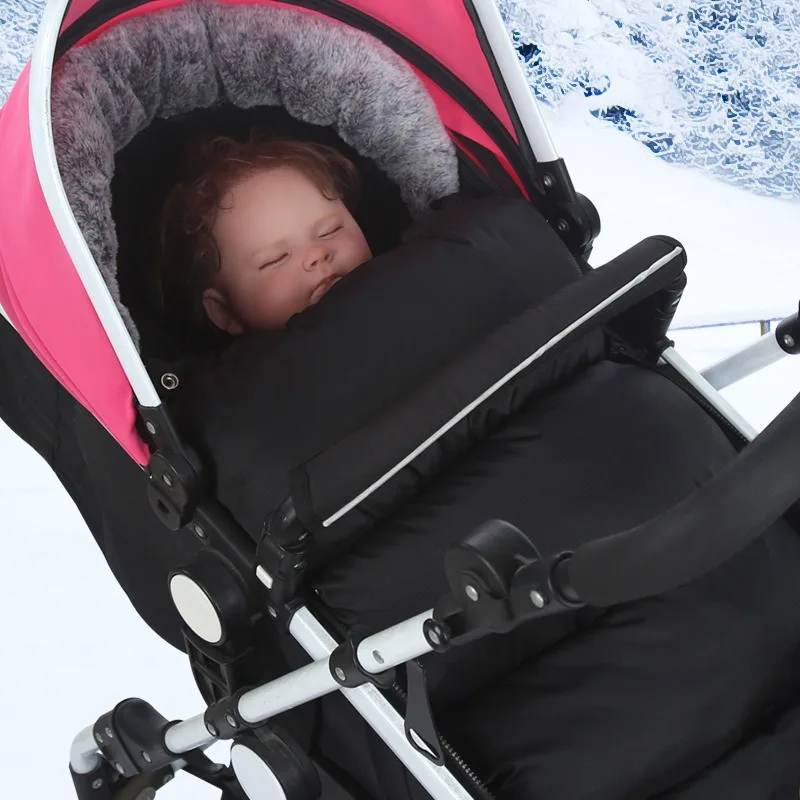 Stroller Footmuff Winter Baby Carriage Bag 0-24Months Footmuff For Outside Travel Thick Warm Envelope