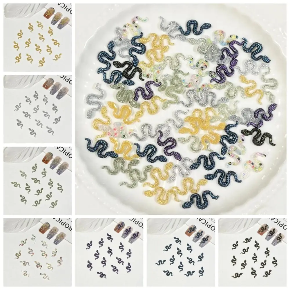 50 قطعة ثلاثية الأبعاد مسمار الفن الديكور البسيطة فلاتباك الأفعى مسمار الفن اكسسوارات موضة محاكاة ثعبان مسمار ملصقات مانيكير #5